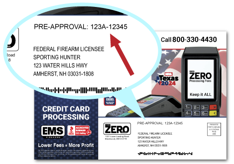 Example mailer highlighting where to find your Pre-Approval Code